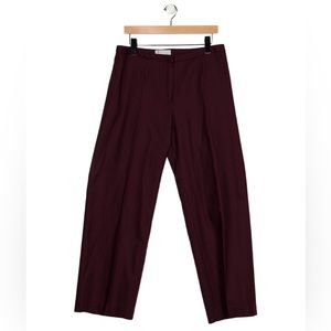 Missoni burgundy wide leg, flat front cotton blend pants trousers